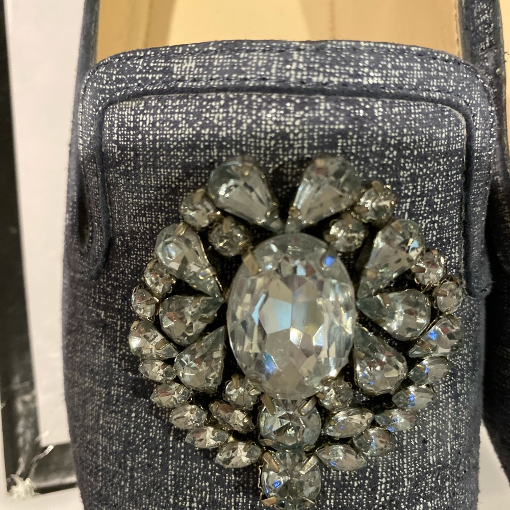 Nine West Blue Loafers with Jewels on the toe. EUC. Sz 8. Comes with box. - Picture 3 of 6